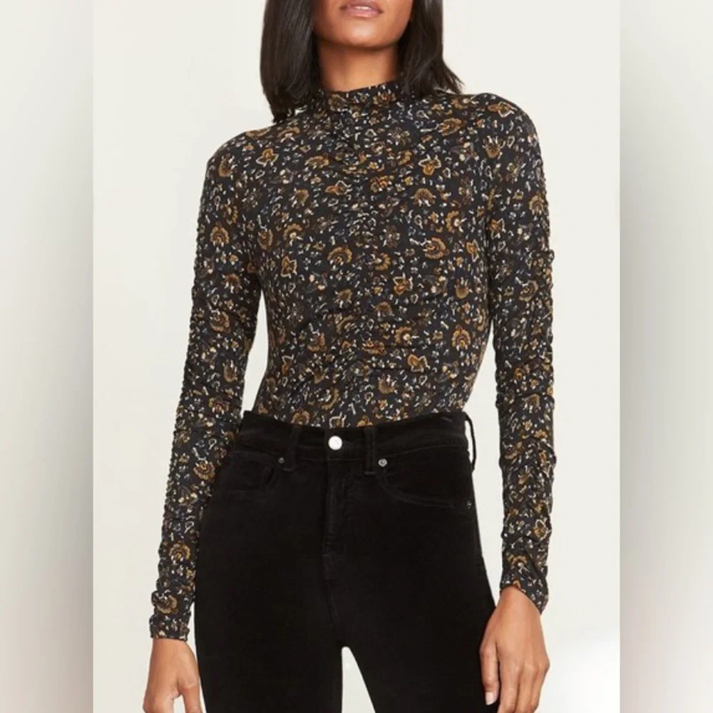 Veronica Beard Fresno Turtleneck Black Brown Long Sleeve Size XS - Picture 2 of 8